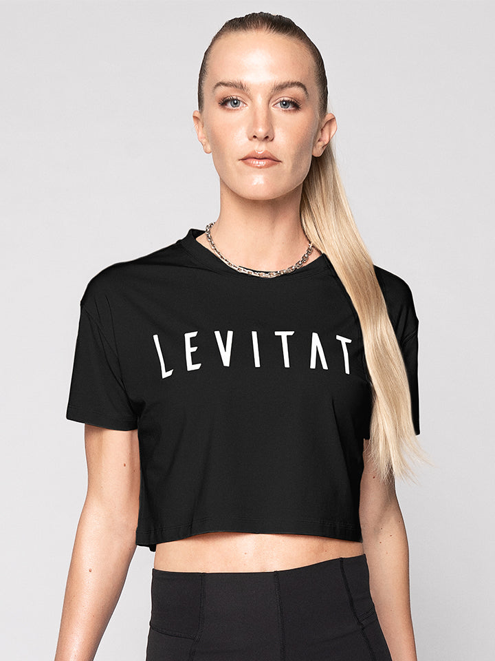 RISE Black Cropped Tee