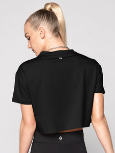 RISE Black Cropped Tee
