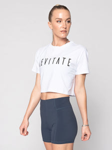 RISE White Cropped Tee