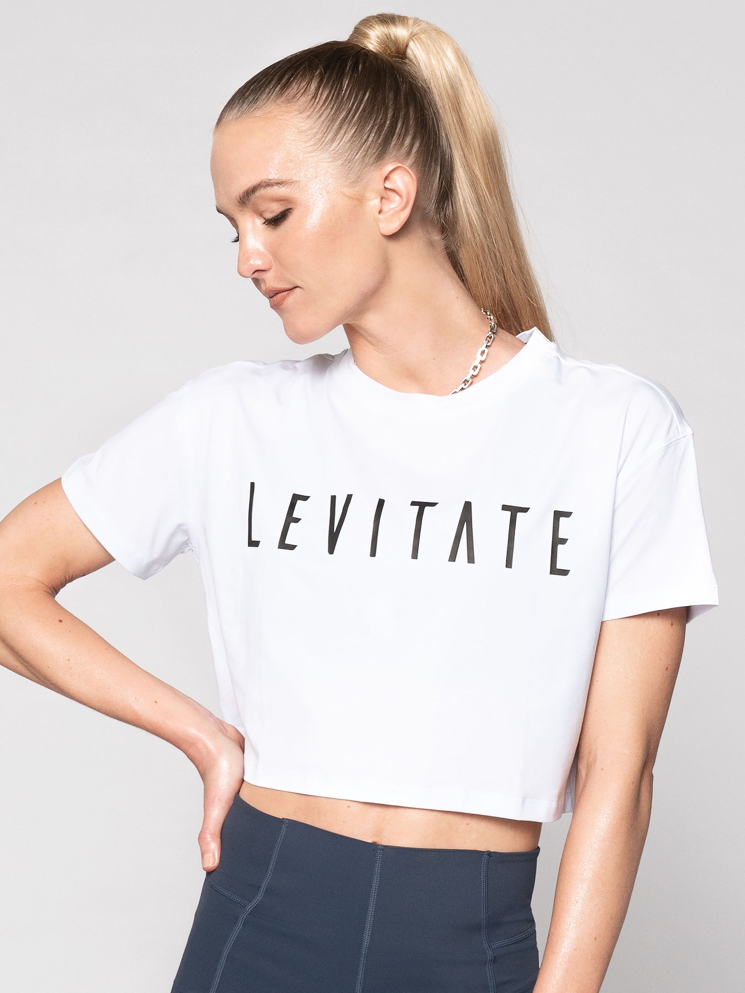 RISE White Cropped Tee